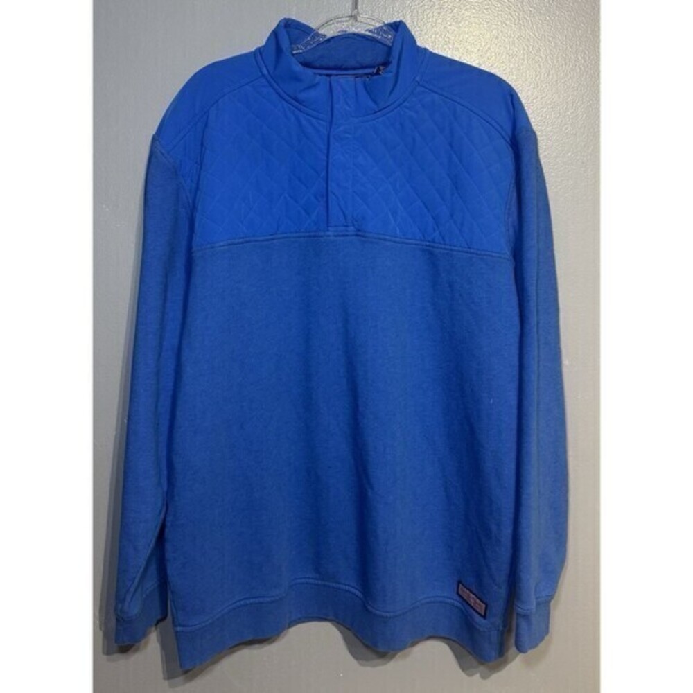 Vineyard Vine Shep & Ian XL Blue long Sleeve Pullover Cotton 1/4 Zip